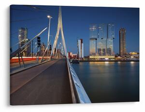 Obraz - Zmierzch w Rotterdamie, Holandia (70x50 cm)
