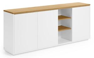 Biała komoda w dekorze dębu 180x75x36 cm Abilen – Kave Home