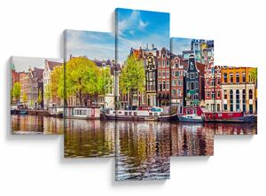Obraz - Tańczące domy, Amsterdam (125x70 cm)