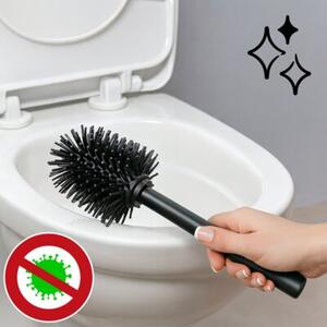 Szczotka WC Estiva Round Low silikonowa stojąca czarna mat 1 szt