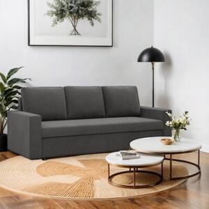 Kanapa 3 osobowa, BLOM, Mikrofaza, 220x92x85 cm, szary | TYLETEGOTU