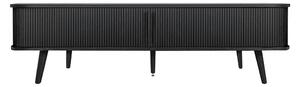 Czarna szafka pod TV w dekorze dębu 178x50x40 cm Rove – Woodman