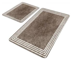 Szarobrązowe aksamitne dywaniki łazienkowe zestaw 2 szt. 60x100 cm – Mila Home