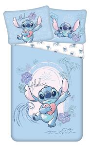 Niebieska bawełniana pościel dziecięca jednoosobowa 140x200 cm Lilo and Stitch "Wave" – Jerry Fabrics