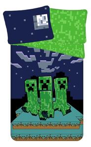 Zielono-niebieska bawełniana pościel dziecięca jednoosobowa 140x200 cm Minecraft "Sssleep Tight" – Jerry Fabrics