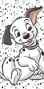 Czarno-biały bawełniany ręcznik dziecięcy 70x140 cm 101 Dalmatians "Lucky" – Jerry Fabrics