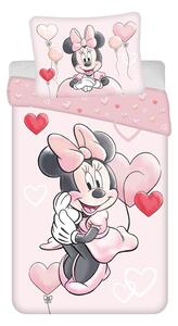 Różowa bawełniana pościel dziecięca jednoosobowa 140x200 cm Minnie "Balloon" – Jerry Fabrics