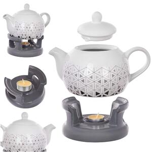 Dzbanek ceramiczny z podgrzewaczem Irais 1L trójkąty