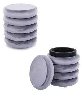 Pufa Calvi Velvet Szary