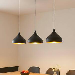 Lampa wisząca Elamira Lindby, możliwość ściemniania, czarny, salon / jadalnia, metal, nowoczesny