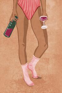 Ilustracja Wine and socks, Raissa Oltmanns