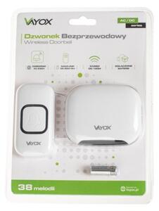 Dzwonek do drzwi furtki VAYOX VA0267 bezprzewodowy wodoodporny biaÅy