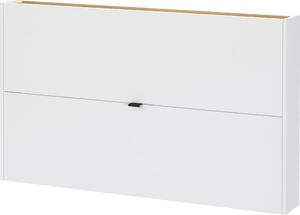 Biała uchylna wisząca szafka na buty w dekorze dębu 140x83x18 cm Ameca – Germania