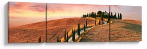 Obraz - Dom na wzgórzu, Toskania, Włochy (170x50 cm)