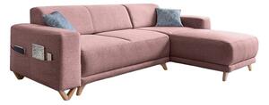 Różowy rozkładany/ze schowkiem narożnik Classy Sophie – Miuform