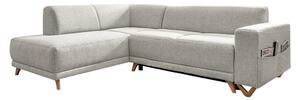Beżowy rozkładany/ze schowkiem narożnik (lewostronny/w kształcie litery L) Classy Sophie – Miuform