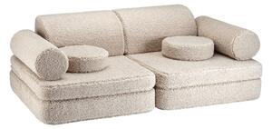 Jasnobrązowa sofa dla dzieci z materiału bouclé 132 cm Settee – Wigiwama