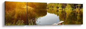 Obraz - Jezioro w pobliżu lasu (170x50 cm)