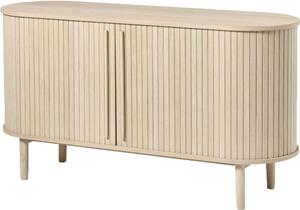 Komoda w dekorze dębu z drzwiami przesuwnymi w naturalnym kolorze 140x76x45 cm Meta – Unique Furniture