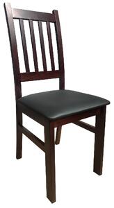 MebleMWM Krzesło drewniane do jadalni BORYS | Sołtysiak | Ekoskóra czarna | OUTLET