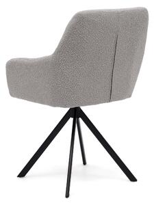 MebleMWM Krzesło tapicerowane obrotowe DC-5123 | Szary boucle