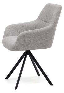 EMWOmeble Krzesło tapicerowane obrotowe DC-5123 | Szary baranek boucle