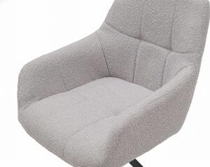 EMWOmeble Krzesło tapicerowane obrotowe DC-5123 | Szary baranek boucle