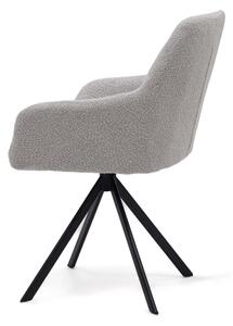 MebleMWM Krzesło tapicerowane obrotowe DC-5123 | Szary boucle | OUTLET