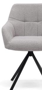 MebleMWM Krzesło tapicerowane obrotowe DC-5123 | Szary boucle