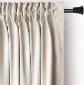 Beżowa aksamitna zasłona częściowo zaciemniająca (dimout) 140x270 cm Pleat – Restilo