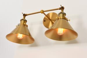 Lumina Deco Lampa Ścienna Kinkiet Loftowy Mosiężny Gubi Duo