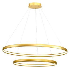 Lampa wisząca LED 2 okręgi złota CARLO