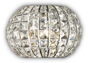 Kryształowa włoska lampa ścienna na bazie półokręgu z chromem Ideal Lux 044163 Calypso 2xG9