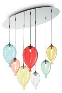 Lampa wisząca szklane wielokolorowe balony Ideal Lux 100937 Clown 7xG9
