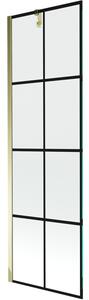 Mexen Next parawan nawannowy 1-skrzydłowy 60 x 150 cm, czarna kratka, złoty - 895-060-000-00-77-50