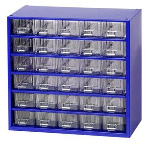 Metalowe szafki z szufladami, 30 szuflad, niebieski