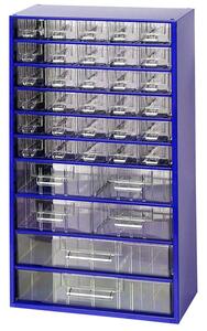 Metalowa szafka z szufladami, 36 szuflad, niebieski