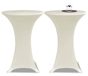 Pokrowce na stół barowy, Ø 80 cm, kremowe, elastyczne, 4 szt