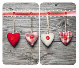 Zestaw 2 szklanych płyt ochronnych na kuchenkę Wenko Heart, 52x30 cm
