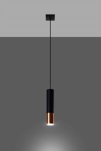 Lampa wisząca LOOPEZ 1 czarny/miedź Sollux Lighting