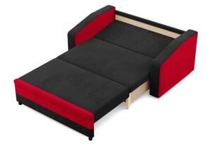 Sofa rozkÅadana, mikrofaza, AURELO, 148x87x90 cm, czarny, czerwony | TYLETEGOTU