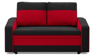 Sofa rozkÅadana, mikrofaza, AURELO, 148x87x90 cm, czarny, czerwony | TYLETEGOTU