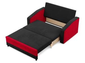 Sofa rozkÅadana, mikrofaza, AURELO, 148x87x90 cm, czarny, czerwony | TYLETEGOTU