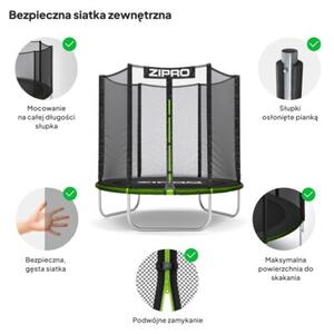 Trampolina ogrodowa z siatką zewnętrzną 6FT 183cm dla dzieci Zipro Jump Pro