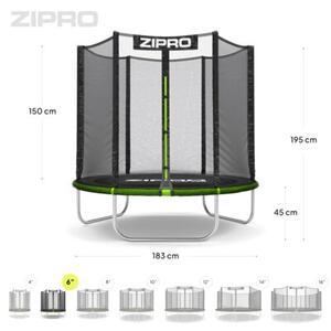 Trampolina ogrodowa z siatką zewnętrzną 6FT 183cm dla dzieci Zipro Jump Pro