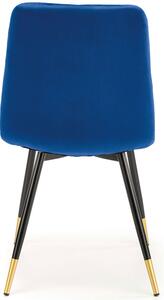 Tapicerowane krzesło z pikowaniem glamour K438 - granatowy
