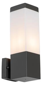 Zewnetrzna Moderne buiten wandlamp donkergrijs met opaal - Malios Oswietlenie zewnetrzne