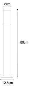 Zewnetrzna Nowoczesna latarnia zewnętrzna ciemnoszara przydymiona 80 cm - Malios Oswietlenie zewnetrzne