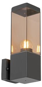 Zewnetrzna Moderne buiten wandlamp donkergrijs met smoke - Malios Oswietlenie zewnetrzne