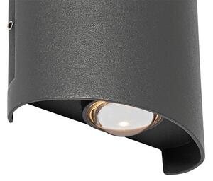 Zewnetrzna Kinkiet / Lampa scienna zewnętrzny ciemnoszary z 2-punktowymi diodami LED IP54 - Silly Oswietlenie zewnetrzne